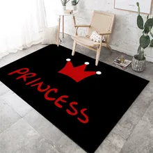 Ковер для мальчиков и девочек, ковер с рисунком, черно-красная корона/единорог, 3D ковры для гостиной, ковры для спальни индивидуализированный ковер