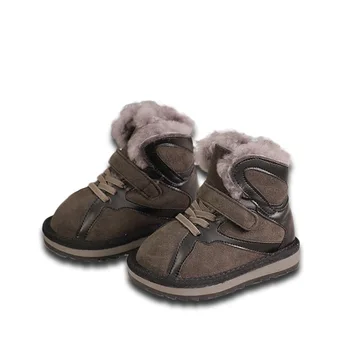 

2020 winter new children's thick snow boots warm and cold-proof casual girls boots frosted boys leather cotton children's shoes