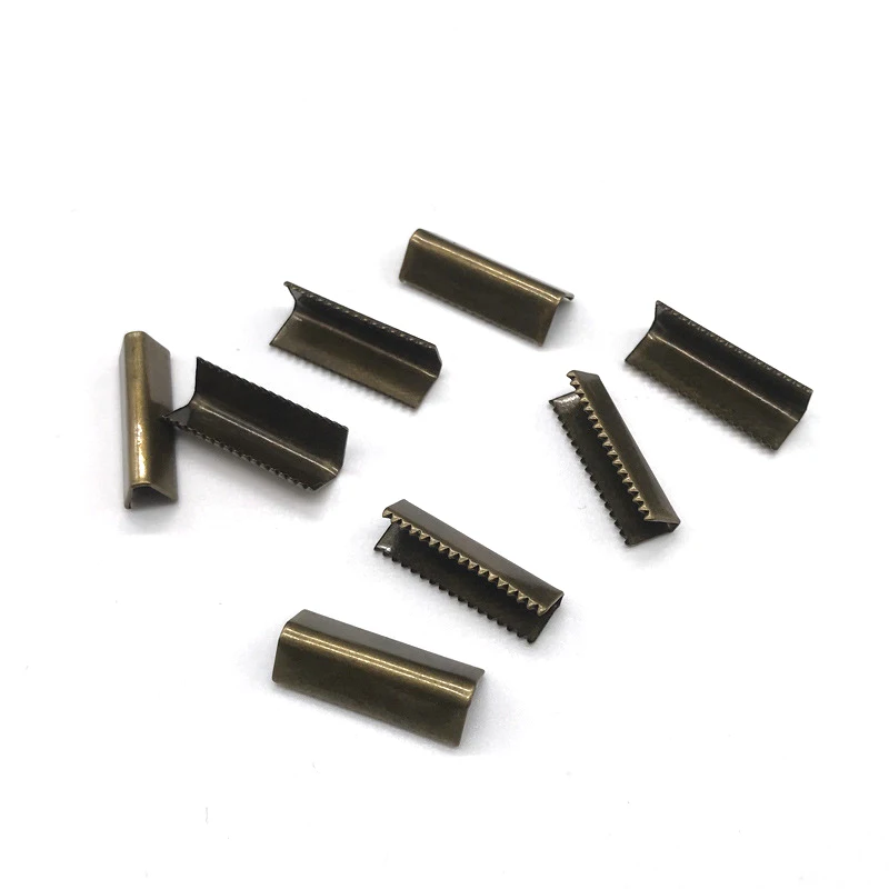 20pcs Metal Tooth Ribbon Rope Iron Tail Clamp Clip Belt Webbing Ended Iron Clip Clothing Clips DIY Handmade Garment Accessories craft supplies doll handmade accessories