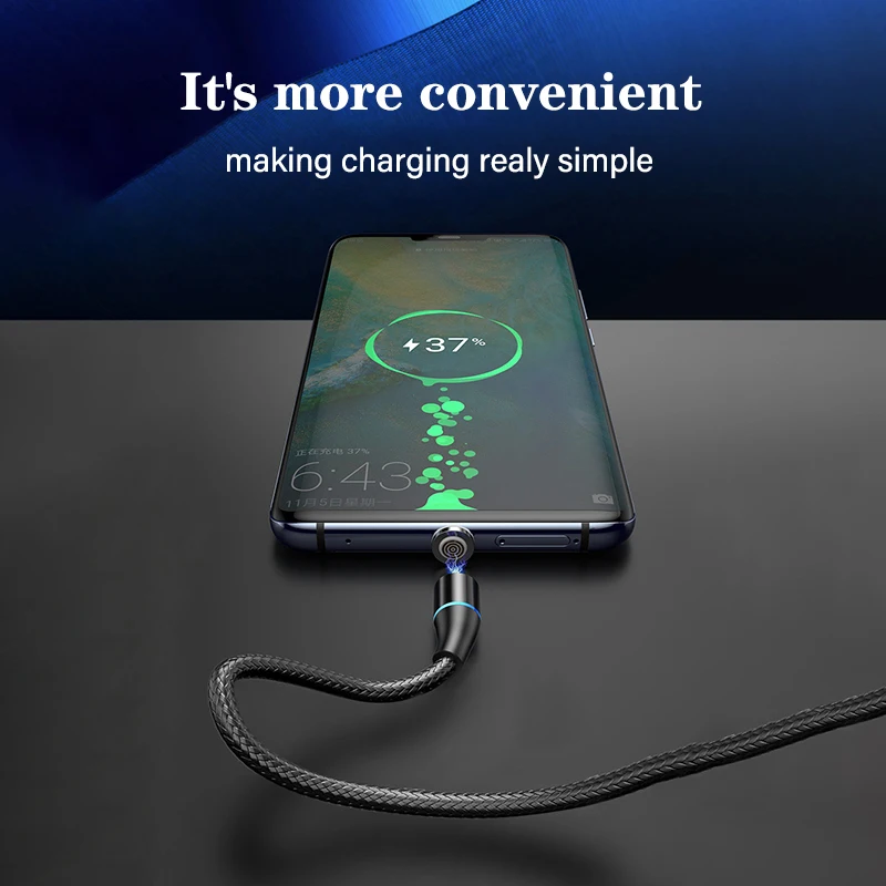 Micro USB кабель 3A Магнитная Быстрая Зарядка Тип C осветительные кабели для iphone oneplus 6t