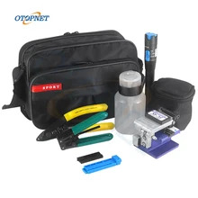 

9pcs Fiber Optic FTTH Cold connection Tool Kit FC-6S Fiber Cleaver Optical Power Meter VFL 5km fiber cleave bag