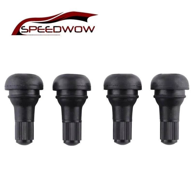 

NS Modify 4Pcs TR412 Tire Valve Stems Rubber Tyre Tubeless Snap-in Vavle Pure Copper Core Dust Proof Waterproof Caps Cover Black