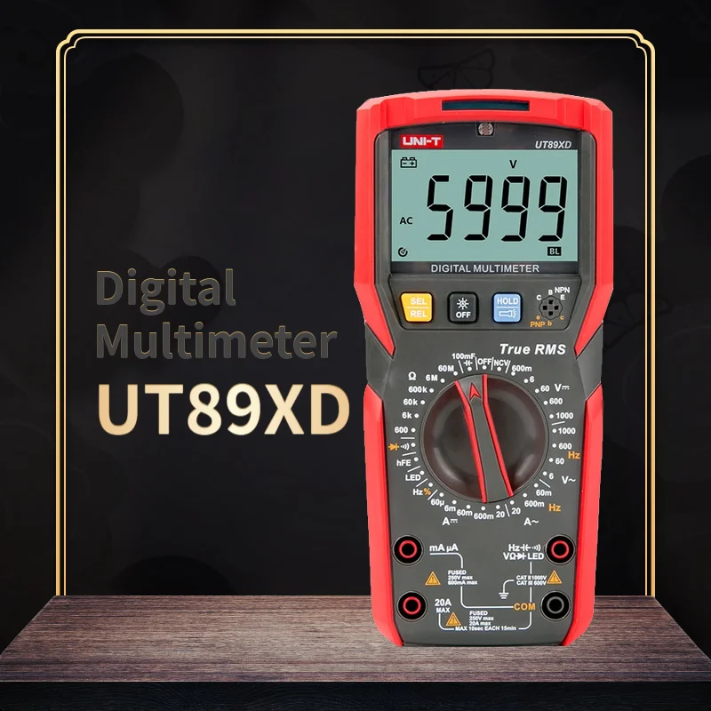 UNI-T UT89XD Профессиональный NCV Цифровой мультиметр 20A высокий ток AC/DC/Емкость/сопротивление/Триод/частота тест True RMS