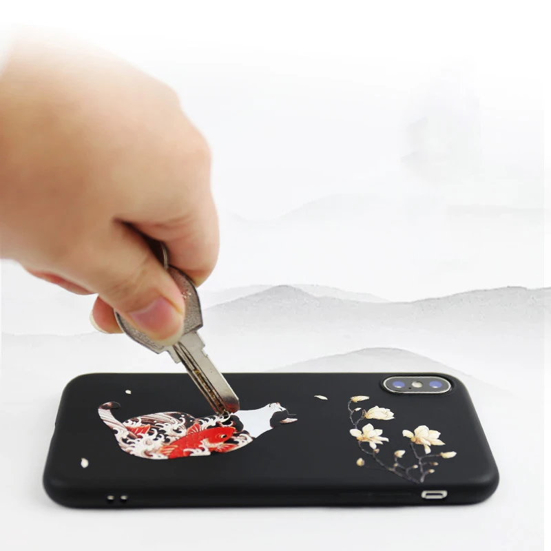 Для iPhone 12 11 Pro Max Mini XS XR X SE 2020 8 7 Plus чехол 3D рельефная Матовая Мягкая задняя крышка