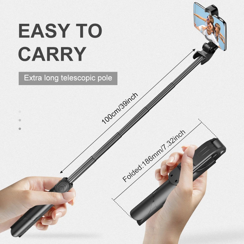 Extendable Tripod For Mobile Phone Wireless Bluetooth Selfie Stick With Fill Light Remote Control For Xiaomi iPhone Palo Selfie