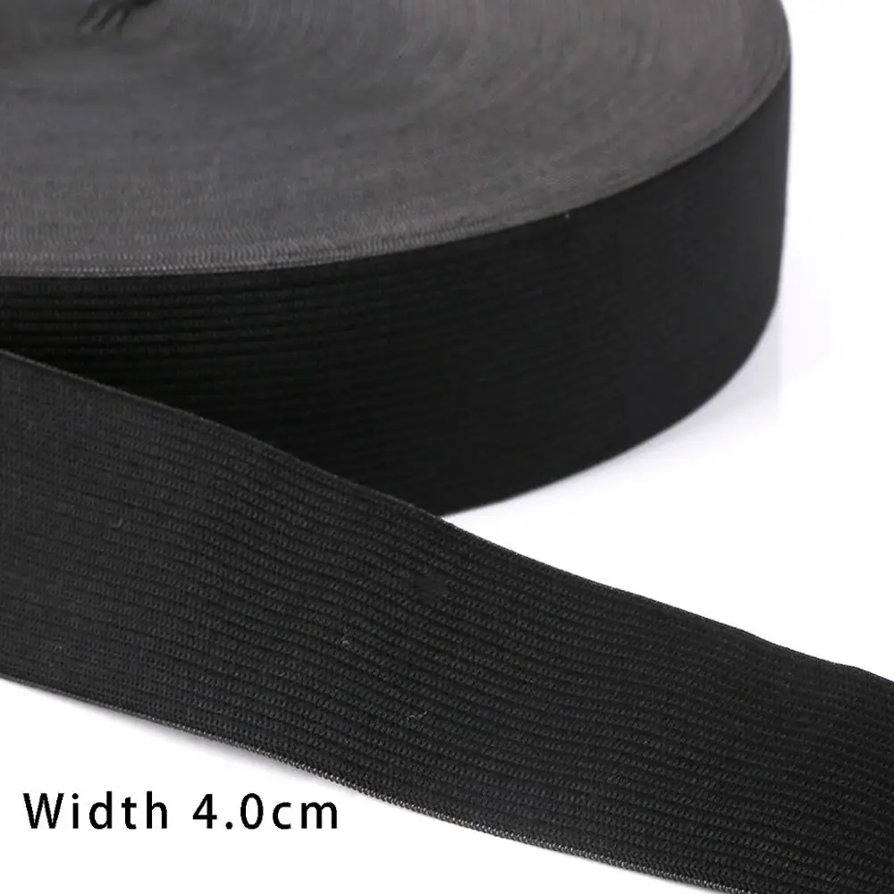 Black and White Elastic Nylon Webbing for Clothing and Sewing Accessories - 5 Yards