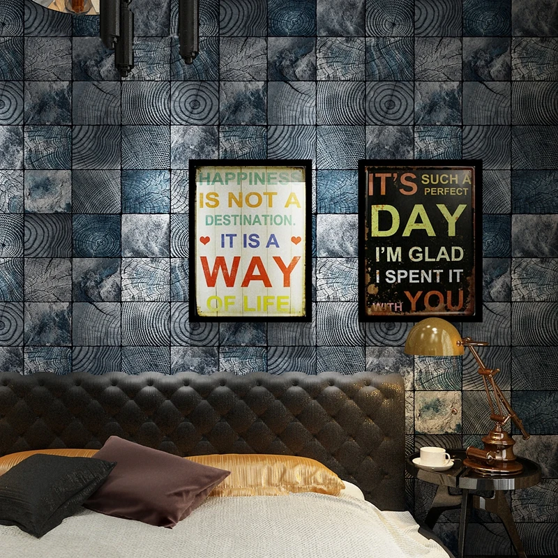 

Quality De Parede 3d High Papel Pvc Waterproof Wallpaper Kitchen Retro Nostalgic Wood Grain Lattice Vinyl Wall Paper Rolls