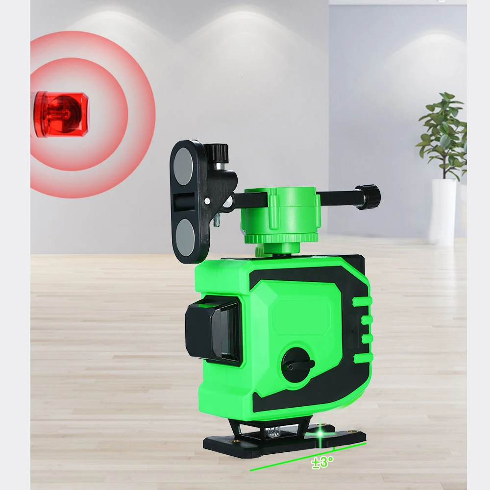 

Automatic Self Leveling 12 Lines Green Laser Level 360 Vertical&Horizontal Tilt Degrees Rotary Smart Touch Control Laser Leveler