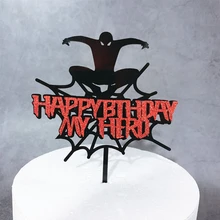 1 ПК акрил человек-паук торт Топпер С Днем Рождения мой герой торт украшения подарок на день рождения мальчика игрушки Человек-паук DIY торт украшения