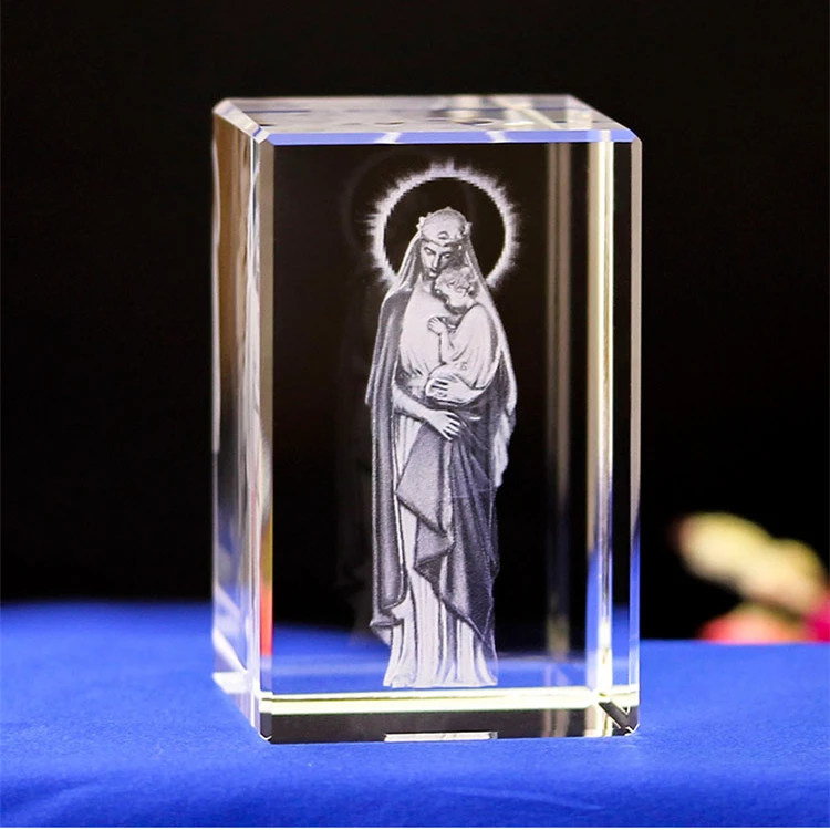 K9 кристалл 3D лазерная гравировка ремесла Девы Марии Кристиан Декор ковчег завет внутри резьба подарки церкви сувениры - Цвет: Hold The Baby