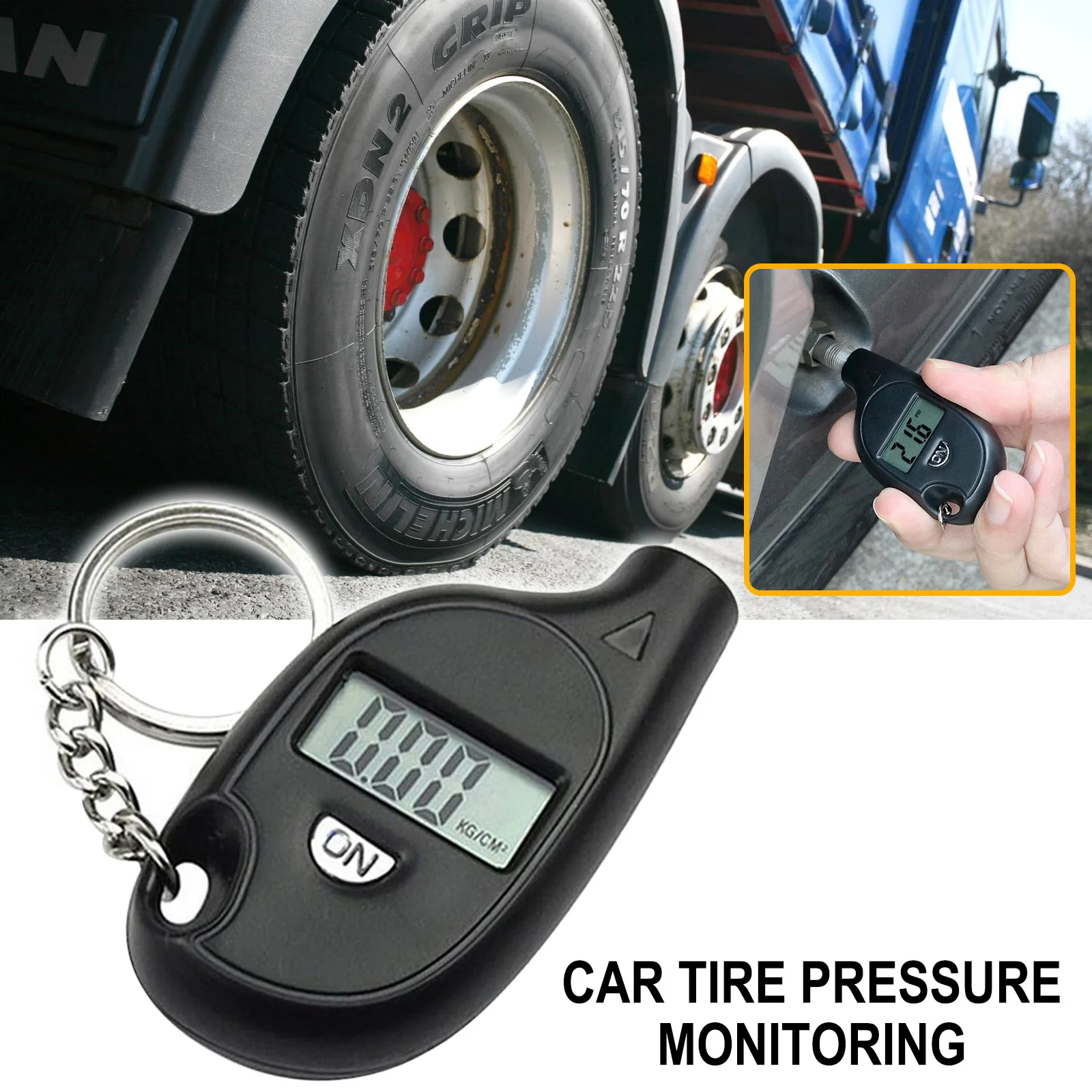 Car Tire Tyre Wheel Air Pressure Gauge Tester Digital Portable Keychain