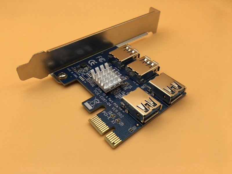 4 Слоты PCI E 1 Express 16X слот внешний адаптер Riser Card плата PCIe разветвителя для добывания