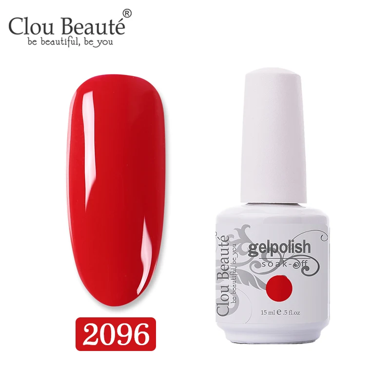 2096 Clou Beaute, 15 мл, Гель-лак для ногтей, для маникюра, стойкий лак, Гель-лак, Премиум качество, УФ светодиодный, Цветной Гель-лак для ногтей - Color: 2096