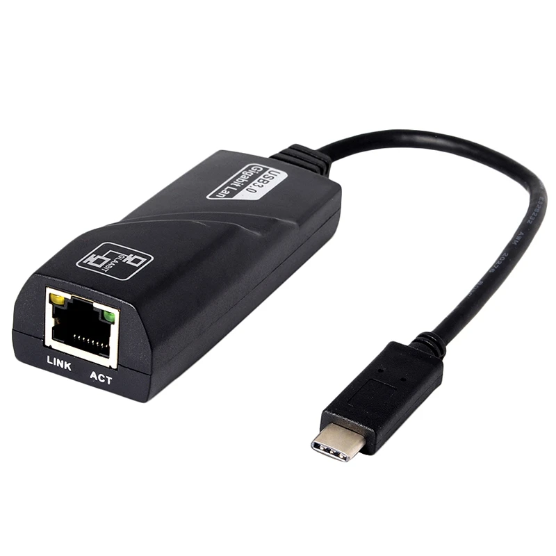 Горячая-Uc-064 Usb 3,0 5 Гбит/с тип-c до 1000 Мбит/с гигабитный Ethernet сетевой адаптер Lan для Rj45 cv6 Ieee 802.3Az