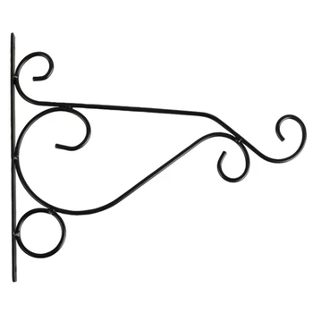 

11.8 Inches Wrought Iron Green Lotus Hanging Basket Wall Hanging Flower Pot Holder Hanger Hook Balcony Garden Decor 4PCS