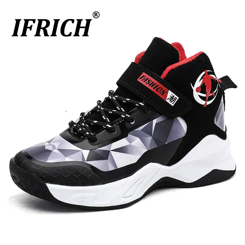 

Non Slip Footwear Boys Hard-Wearing Children Sneakers Comfortable Gym Sport Kids Shoes Red Basketball Shoes for Youth Size 31-39