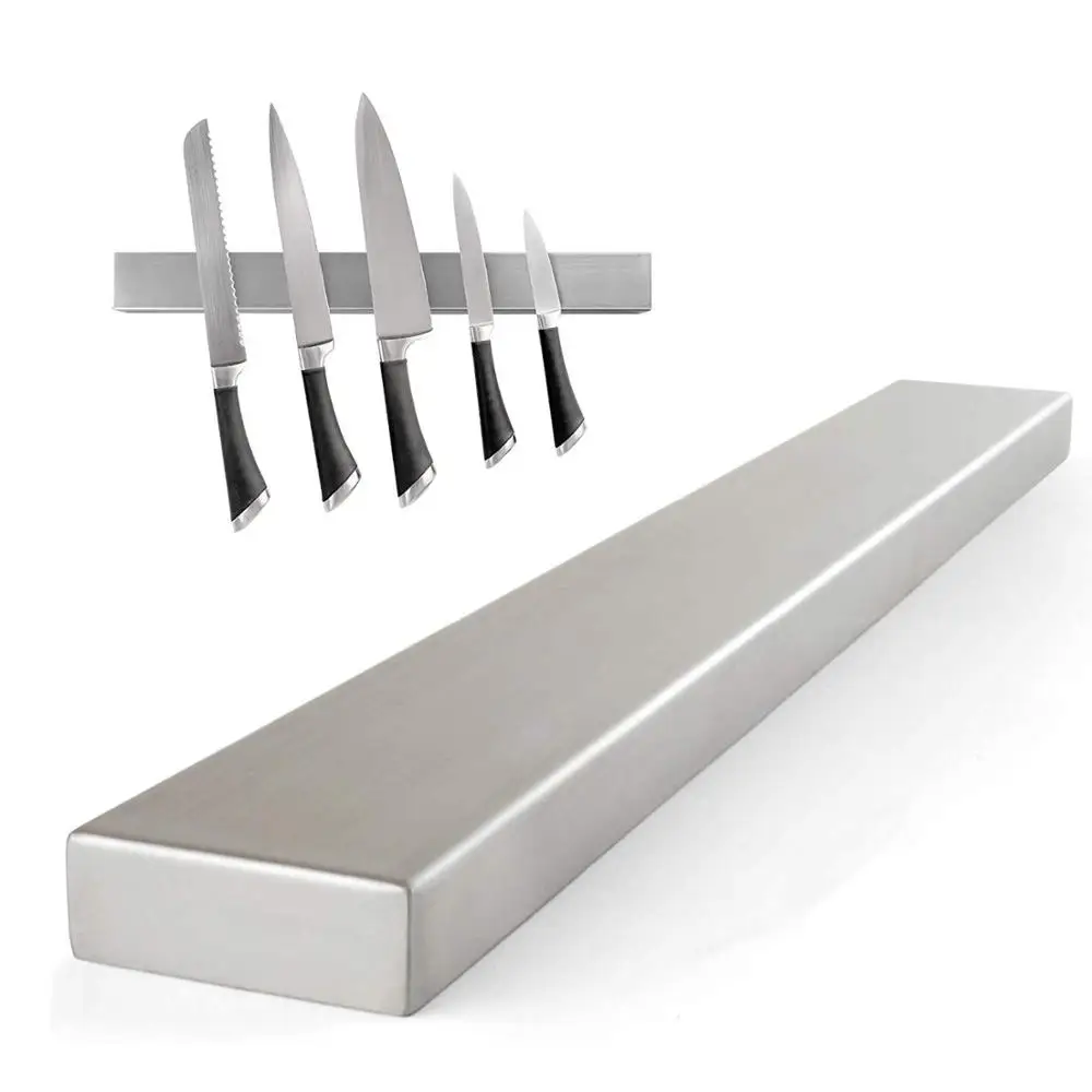 

Self Adhesive Magnetic Knife Holder 304 Stainless Steel Wall Mount Kitchen Magnet Magnetic Knife Holder for Knives Organizer