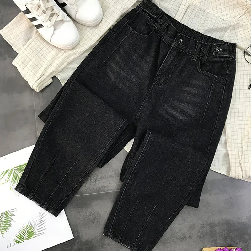 Spring boyfriend jeans for women casual women jeans streetwear plus size denim skinny mom jeans High waist pants black jeans