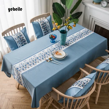 

Yebeile stone painting Linen Tablecloth With Tassel Waterproof Oilproof Thick Rectangular Wedding Dining Table Cover TeaTable