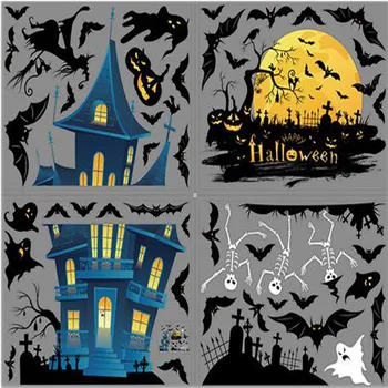 

New Halloween Static Glass Window Stickers Halloween Decorations Static Glass Window Stickers Halloween Decorations