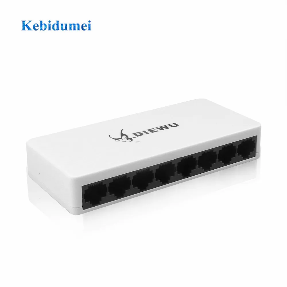 Kebidumei 8 Порты LAN Ethernet сетевой коммутатор gigabit 10/100 Мбит/с высокими эксплуатационными характеристиками для рабочего стола переключатели Ethernet с адаптер для розеток европейского стандарта Новые