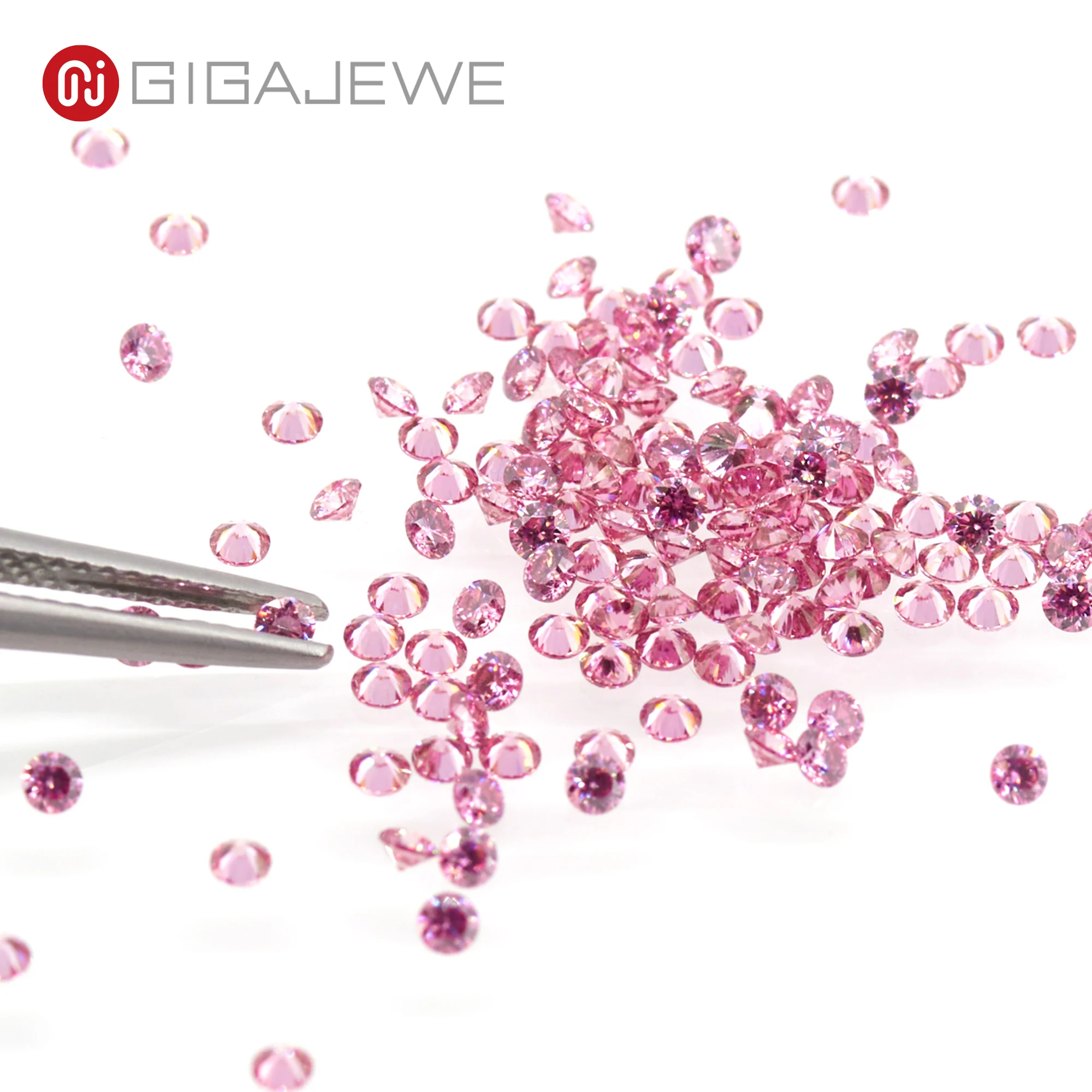 GIGAJEWE Moissanite розовый 2 0 мм 0.5ct VVS1 Круглый Мини маленький размер свободный Алмазный