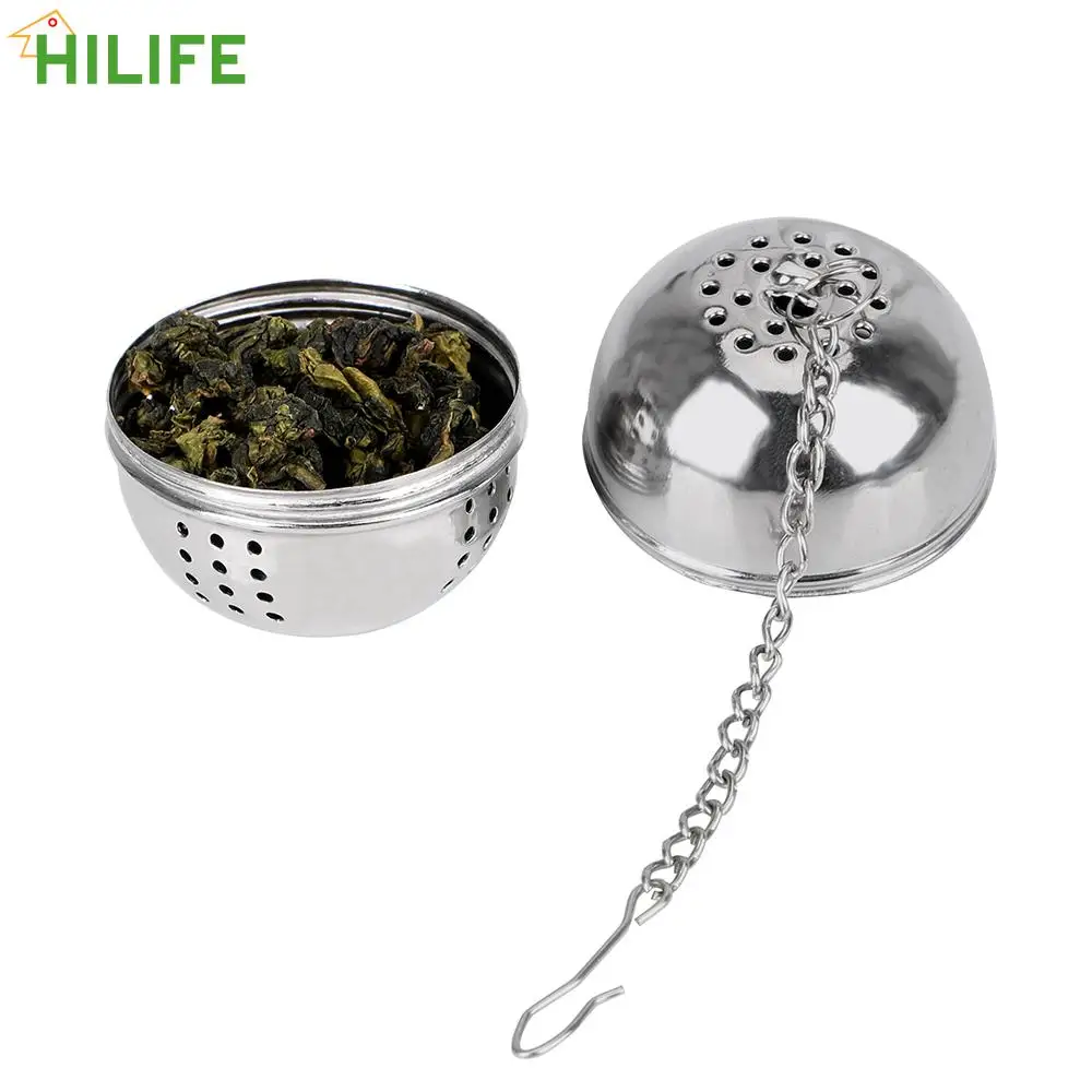 Home Kitchen Accessories For Loose Tea Leaf Spice Hangable Mesh Filter Strainer Stainless Steel Ball Shape Tea Infuser