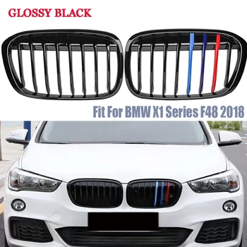 

For BMW F49 X1 2016 2017 2018 Car accessries Car Styling Pair Gloss Black M-Color replacement Front Bumper Kidney Grill Grille