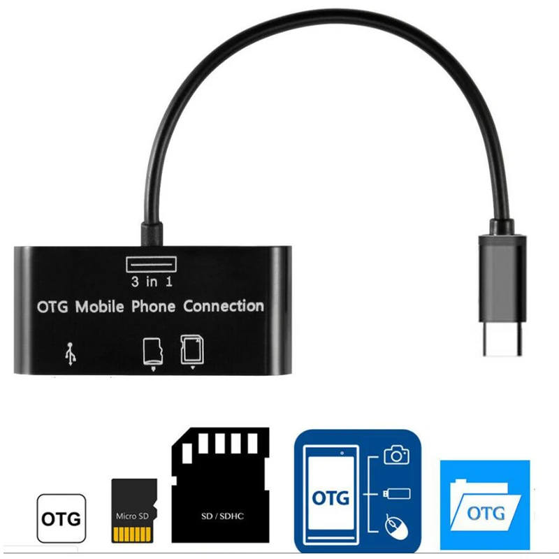 Кардридер USB 2,0 Micro SD TF MMC OTG Смарт-карта памяти адаптер для ноутбука USB 2,0 type C кардридер для Macbook Android PC