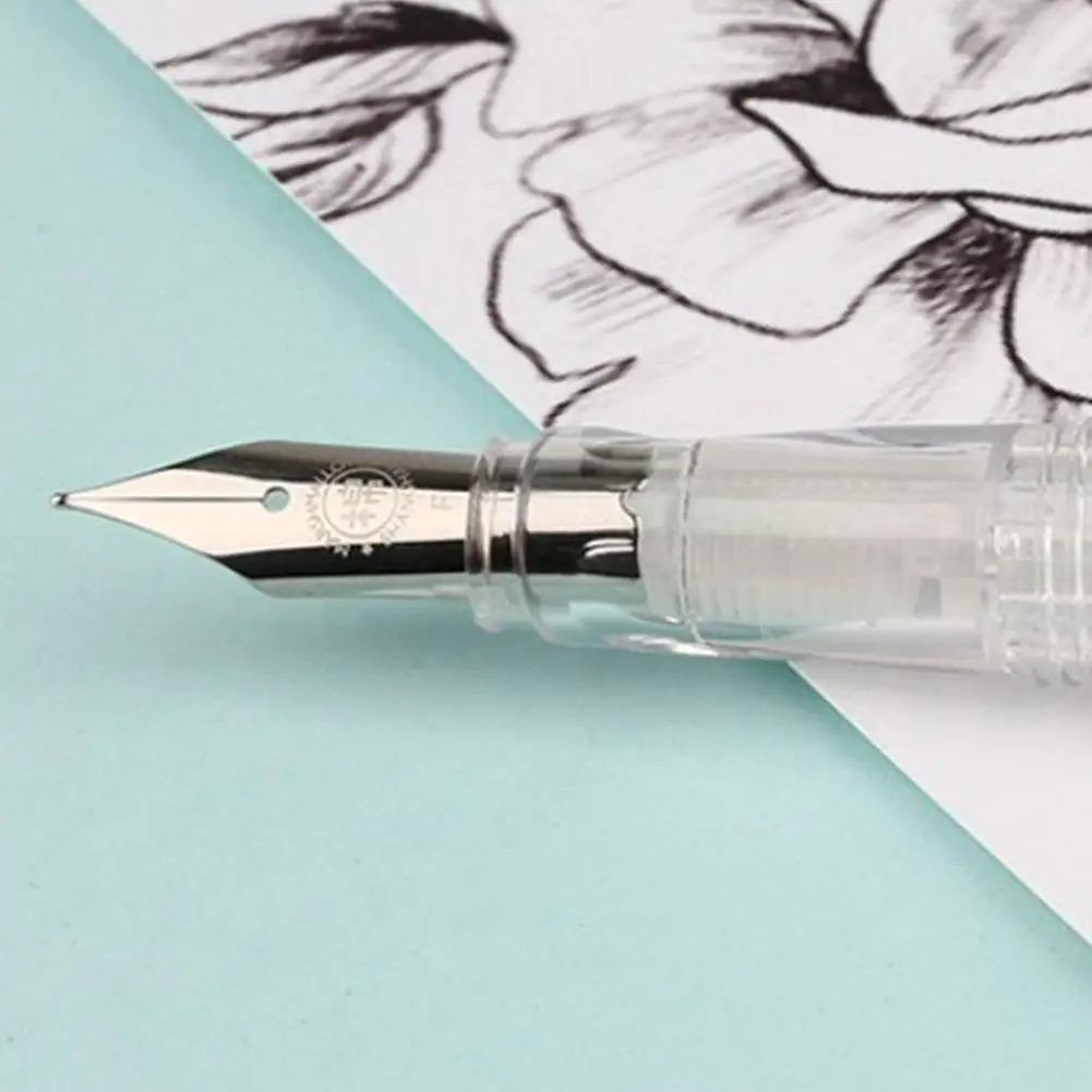 

1pc Transparent Demonstration Piston 0.38mm Fountain Pen Gift De Box Marca Lujo Pen Ink Calligraphy Student Boligrafos Trol Z7B4