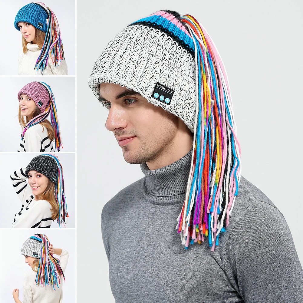 Call Wireless Bluetooth Hat Universal Sports Fashion Knitting Warm Music Smart Elastic USB Rechargeable Microphone Winter