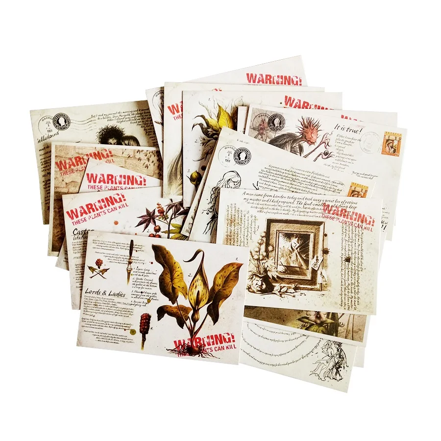 16 шт./лот винтажная открытка человека и растения в стиле ретро поздравительная на