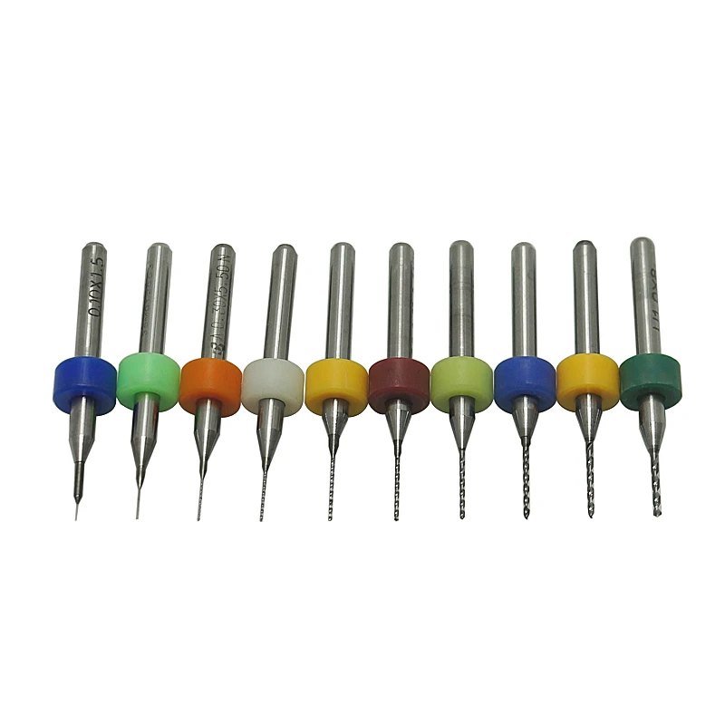 

10pcs PCB Mini Drill Tool Kit 0.1mm-2.0mm Tungsten Carbide Metal Milling Cutter Cnc Tools for Circuit Board Beeswax Engraving