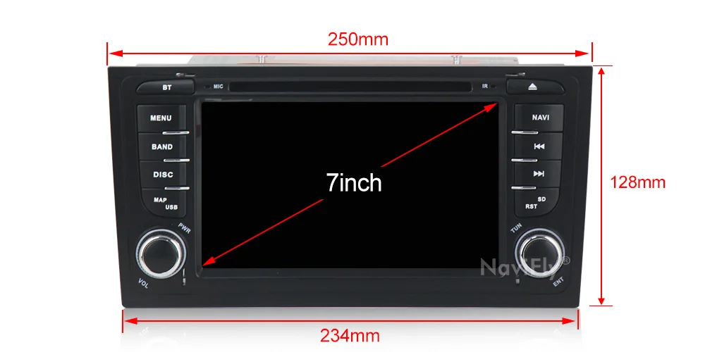 Excellent NaviFly IPS Screen DSP Android 9.0 Car DVD For Audi A6/S6/RS6 1997-2001 2002 2003 2004 GPS Navi Wifi Stereo Autoradio DAB Mic BT 5