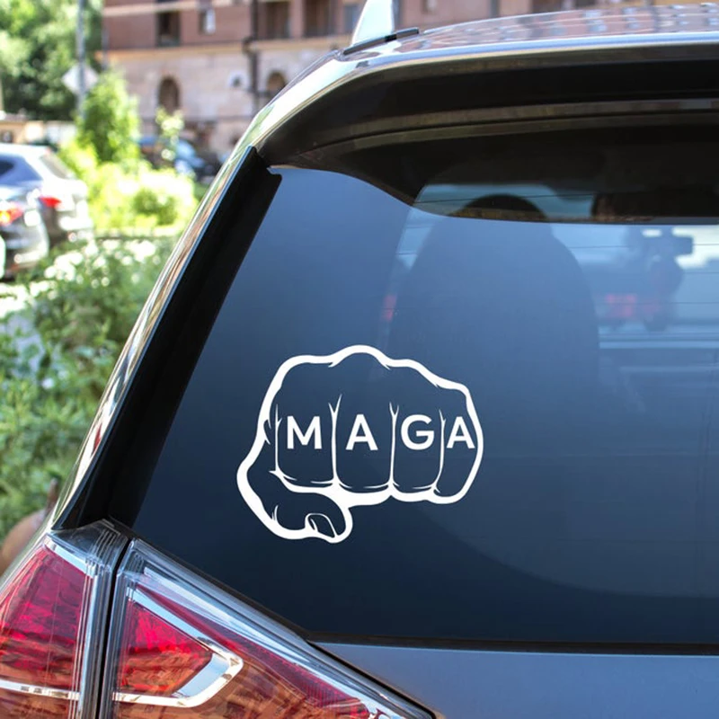 Black/Sliver Make America Great Again Decal MAGA Fist Car Body Stickers Window Door Top Quality Waterproof S026 | Автомобили и