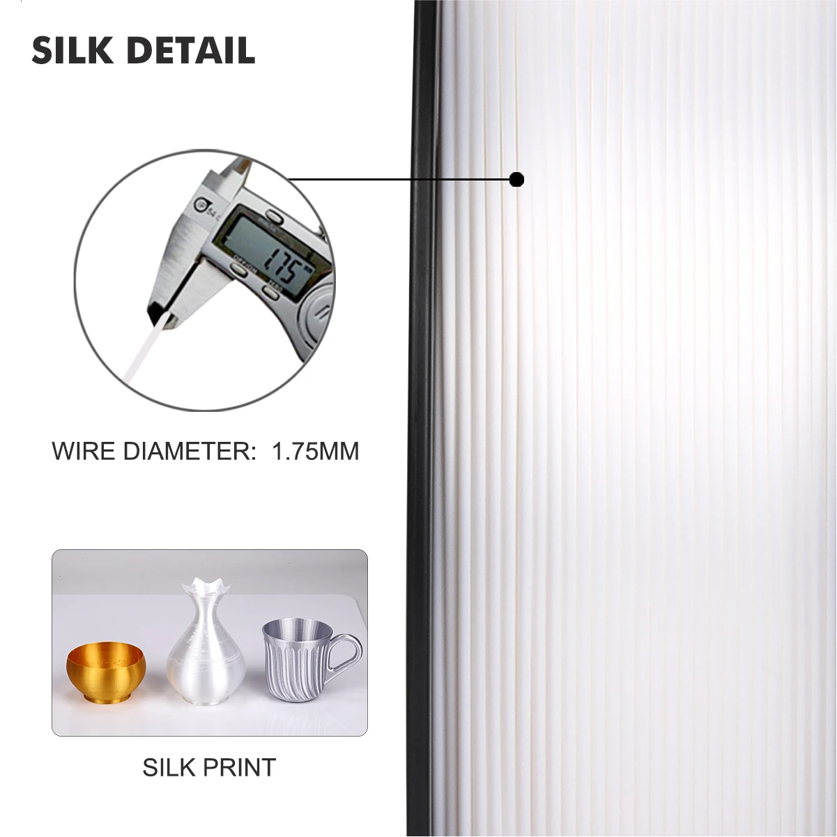 DIY 아트워크 인쇄용 PLA 필라멘트, 반짝이는 금속 같은 블랙 레드 컬러, 실크 3D 프린터 필라멘트, 1.75mm, 1kg, 2 롤, 신제품