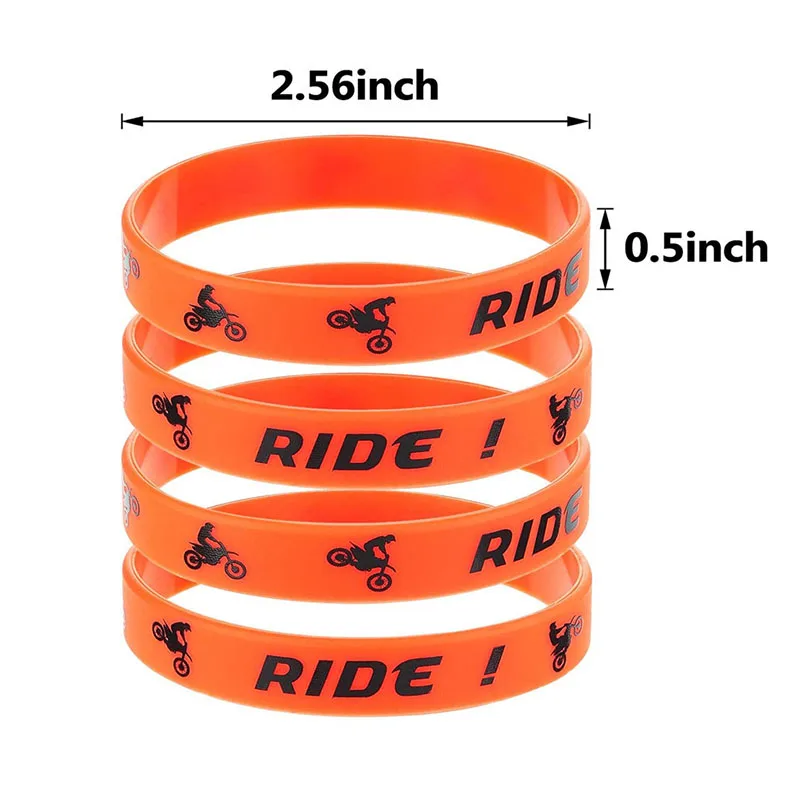 Game Motocross 48 Pieces Dirt Bike Rubber Bracelets Motocross Silicone Wristbands For Motocross Themed Kids Birthday Party Accessories Bmx Games