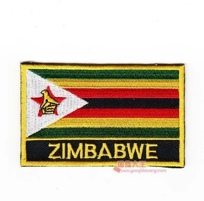 ZIMBABWE Национальный флаг вышивка патч значок по всему миру 8*5 см Свазиленд Швеция Таиланд Турция Украина URUGUAY СССР США - Цвет: ZIMBABWE