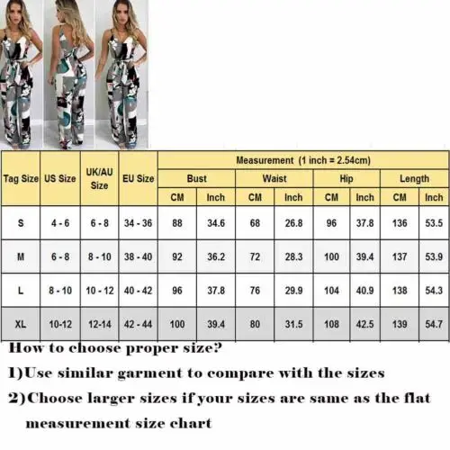 HOT Fashion Women Summer Boho Floral Girls Loose Solid Jumpsuit Harem Trousers Ladies Overall Pants Casual Playsuits Plus Size