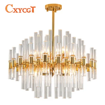 

Postmodern Living Room Chandelier Simple Creative Bedroom Nordic Designer New Light Luxury Dining Room Glass Crystal Lighting