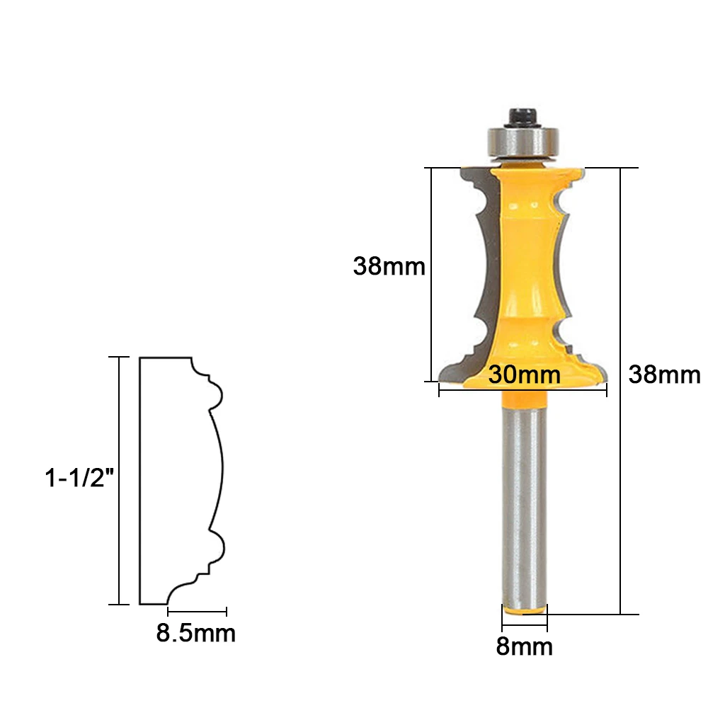 Фреза для литья каркаса 8 мм хвостовик Дверная панель для литья Tenon Cutter B3