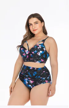 

Swimsuit women plus size sexy bikini 2020 fashion camisole printing two-piece swimsuit