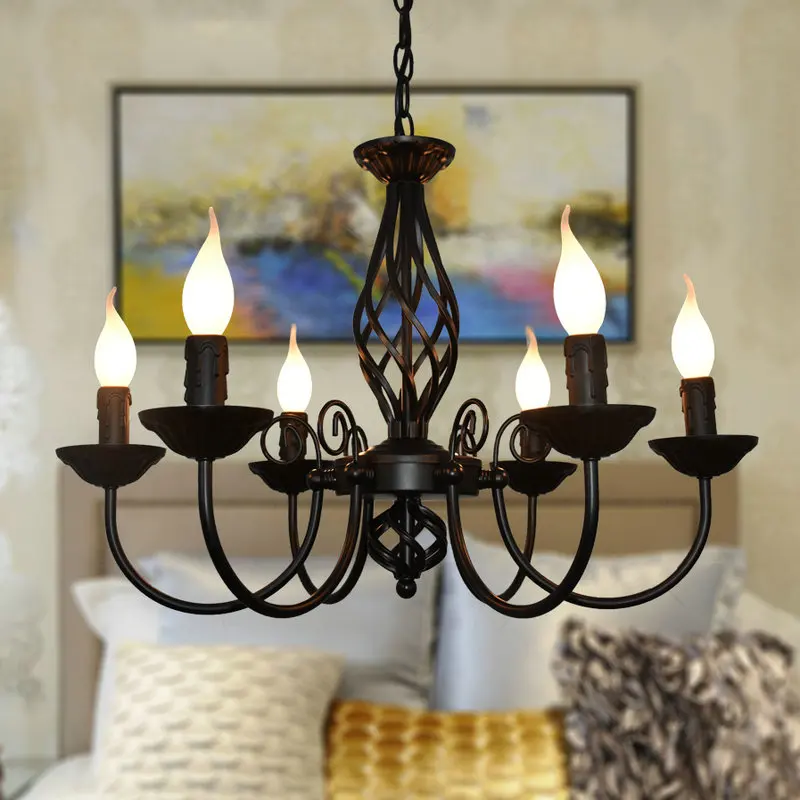 Retro industrial Pendant Lights 3/4/5/6 European style living room dining room iron lamp E14 WF12071040