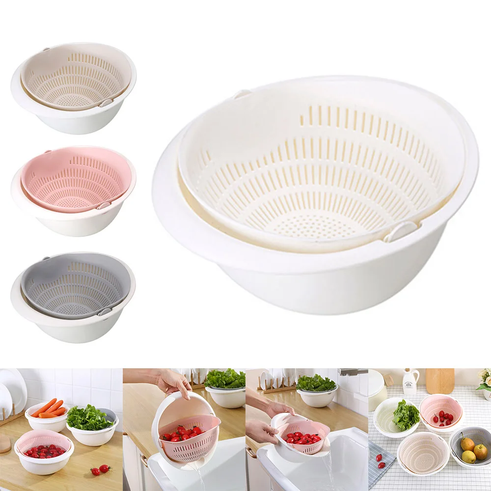 2-в-1 Кухня чаша-дуршлаг набор двойной Слои съемный фильтр forFruits