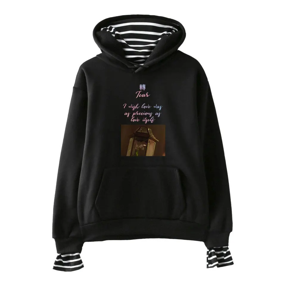  Kpop Fashion Sweatshirts New Album I AM SO THICK OF THIS FAKE LOVE Autumn Winter Fake Two Pieces Ho