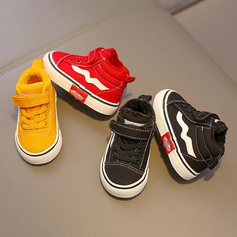 Baby Shoes Girls Children Shoes 1-3 Years Old 2019 New Plus Velvet Canvas Shoes Thickening Toddler Shoes Boys Snow Boots