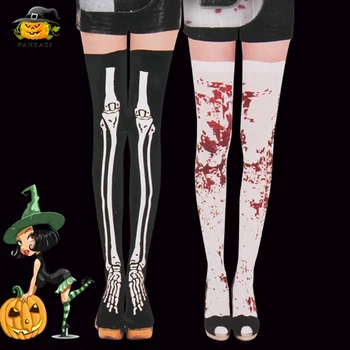 

Creative Gothic Halloween Bleeding Stockings Scary Nurse Costume Festival Party Show Cosplay Long Blood Stockings