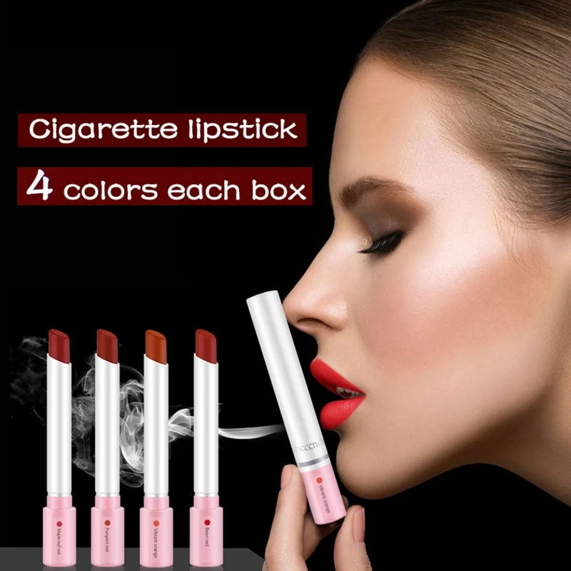 

Women Soft Matte Velvet Lipstick Set Easy To Color Makeup Lipstick Cigarette Case Lipstick