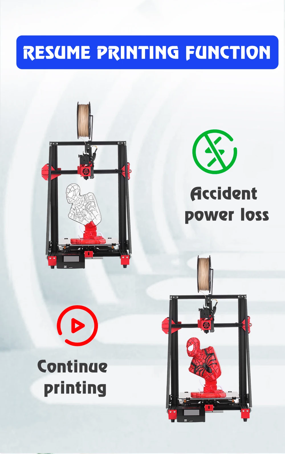 Creativity CY300 FDM 3D printer kit double lever supports automatic leveling 0.4mm nozzle print size 300x300x400 I3 3D printer 3d printing machine