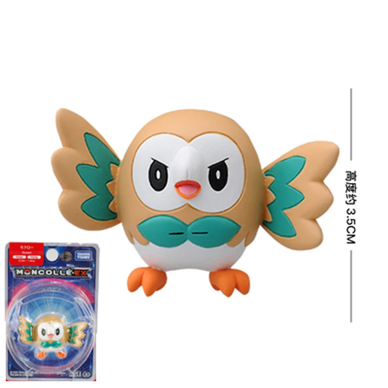 Takara Tomy подлинный Покемон чармандер белка Mimikyu Raichu Mudkip Oshawott Пикачу snorlax 4 см коллекция игрушка фигурка подарки - Цвет: 3 Rowlet